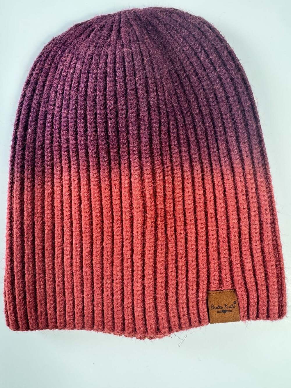 Britt's Knits Ombre Ribbed Double Dip Beanie Hat